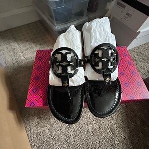 Black Logo Sandals
